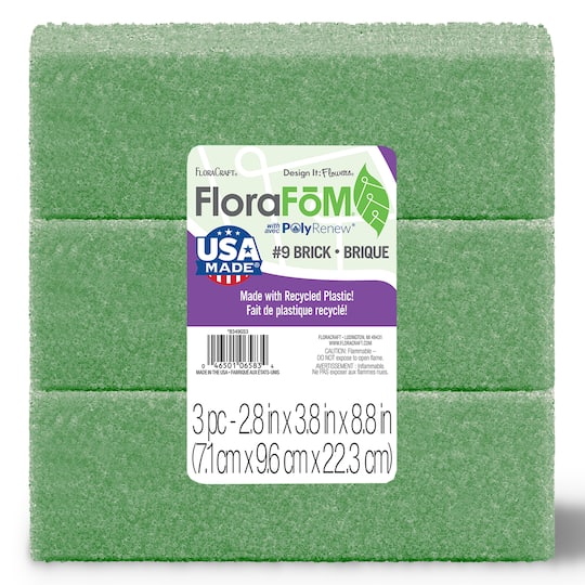 FloraCraft® FloraFōM 8.75" x 2.75" x 3.75" Green Foam Bricks, 3ct.